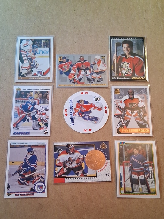 Pinnacle Other - Vintage John Vanbiesbrouck Hockey Card Lot - Red, White, Blue